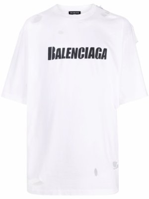 Balenciaga boxy logo print T-shirt - White