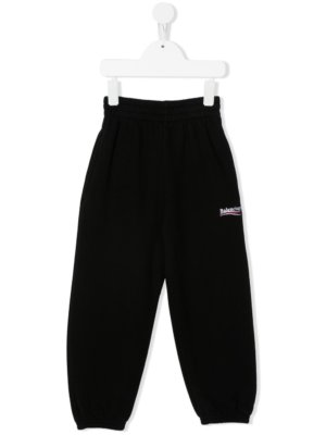 Balenciaga embroidered-logo jogging trousers - Black