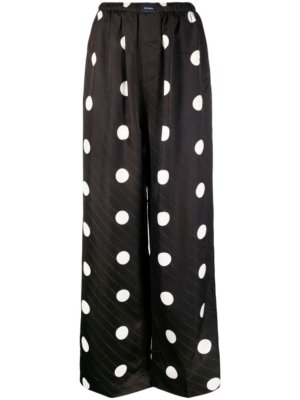 Balenciaga polka-dot wide leg trousers - Black