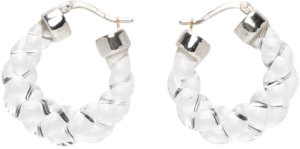 Bottega Veneta Transparent Oval Twist Earrings