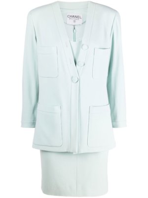 Chanel Pre-Owned 1990s single-breasted jacket and dress set - Green
