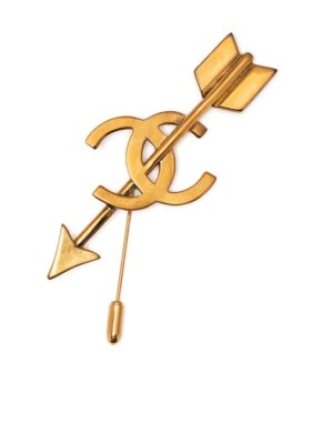 Chanel Pre-Owned 1993 CC arrow motif brooch - Gold