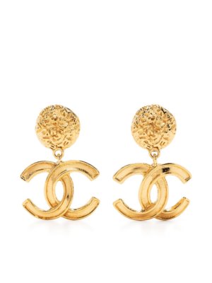 Chanel Pre-Owned 1995 dangle CC earrings - Gold