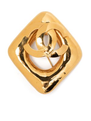 Chanel Pre-Owned 1997 CC rhombus brooch - Gold