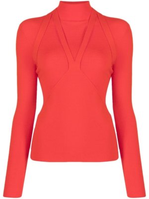 Dion Lee Harness Skivvy knitted high-neck top - Red