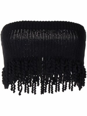 Dion Lee Wave crochet bandeau top - Black