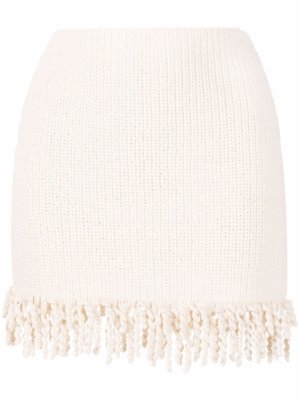 Dion Lee Wave crochet mini skirt - White