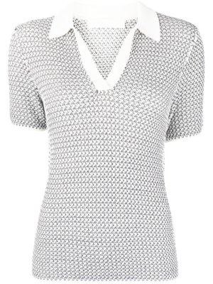 Dion Lee basket-weave polo shirt - White