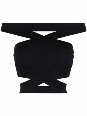 Dion Lee cropped strappy-design top - Black
