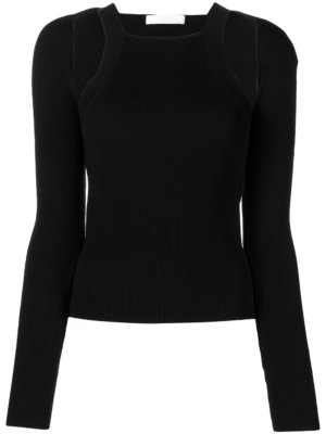 Dion Lee cut out-detail knitted top - Black