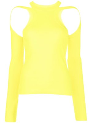 Dion Lee cut out-detail long-sleeved top - Yellow