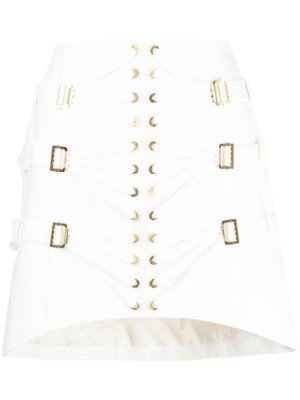 Dion Lee laced slider-detail fitted skirt - White