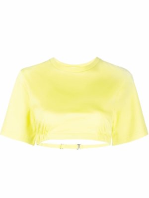 Dion Lee short-sleeve cropped T-shirt - Yellow