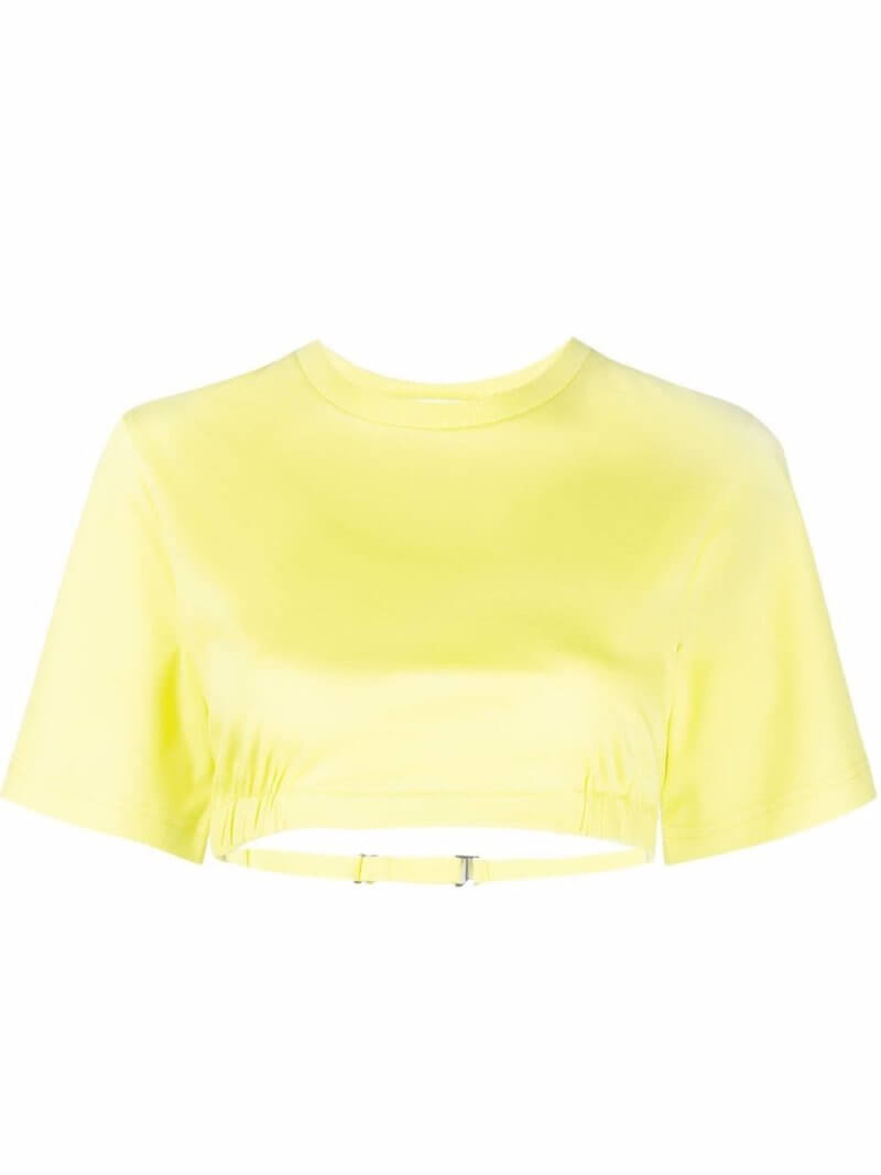 Dion Lee short-sleeve cropped T-shirt - Yellow