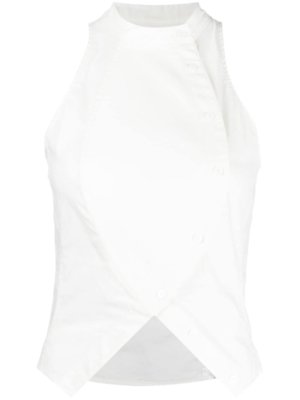 Dion Lee sleeveless wave shirt - White