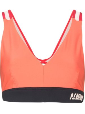 P.E Nation logo-band sports bra - Orange