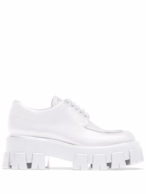 Prada Monolith lace-up shoes - White