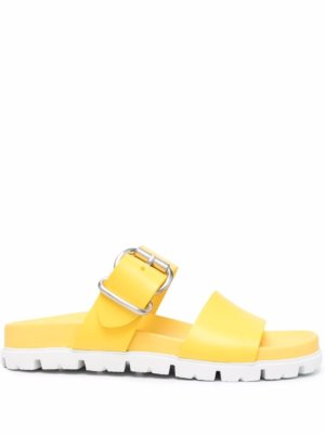 Prada double-strap buckled sandals - Yellow
