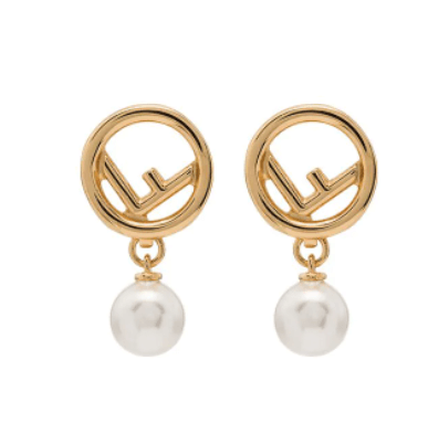 exceptional jewellery Fendi circle-logo drop earrings £210