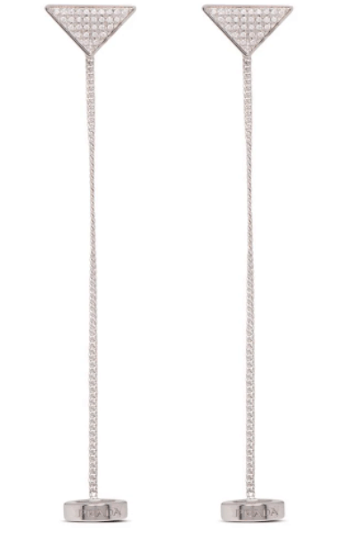 exceptional jewellery Prada Crystal Logo rhinestone-embellished dangle earrings £643