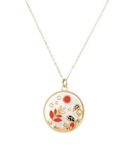 L'ATELIER NAWBAR Rose Gold and White Diamond Cosmic Love Autumn Pendant Necklace £1,465