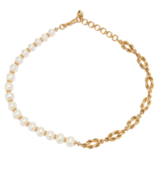 Brinker & Eliza Spencer knot chain pearl necklace £175