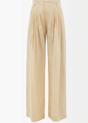 CHLOÉ Wide-leg pleated linen-voile trousers £1,190