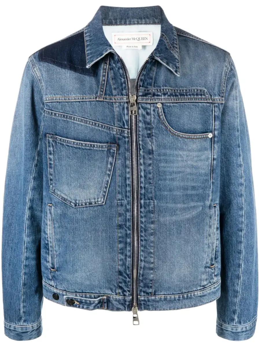 FATHERS DAY GIFT GUIDE Alexander McQueen | zip-fastening panelled denim jacket | £690 (SALE PRICE)