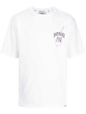 BAPE BLACK *A BATHING APE® logo crew-neck T-shirt - White