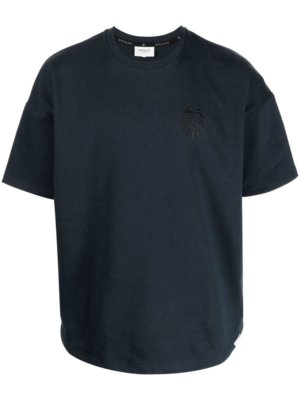 BAPE BLACK *A BATHING APE® logo-embroidered cotton T-shirt - Blue