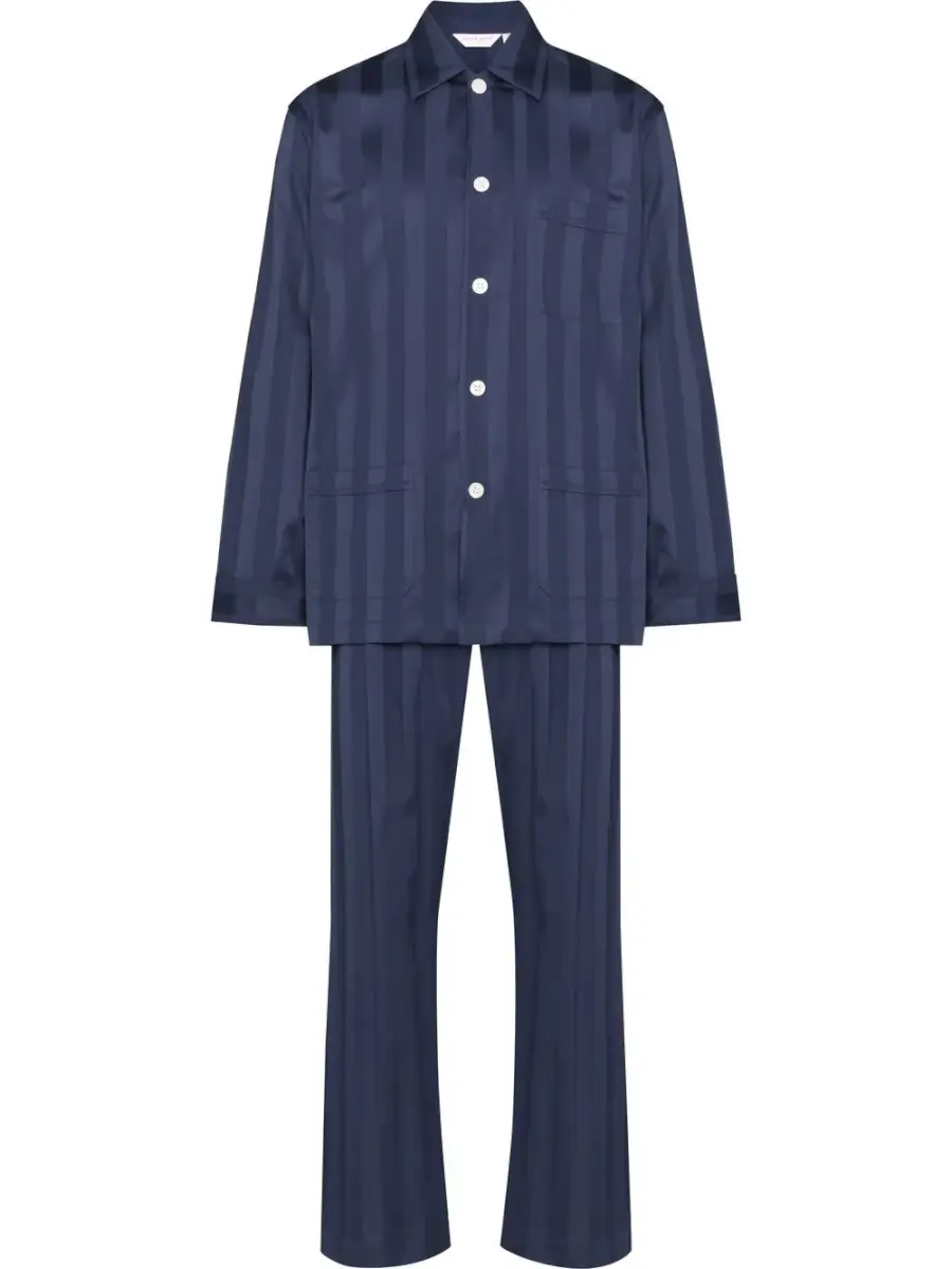 Derek Rose | Lingfield striped long-sleeve pyjamas | £190