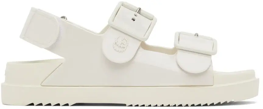 summer pieces GUCCI Off-White Double G Flat Sandals