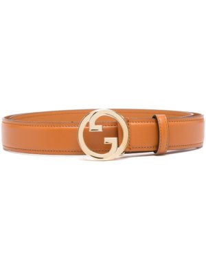 Gucci logo-plaque leather belt - Brown