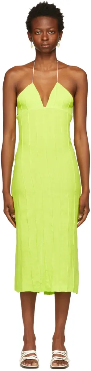HELENAMANZANO | Green Lima Halter Dress | £248.66