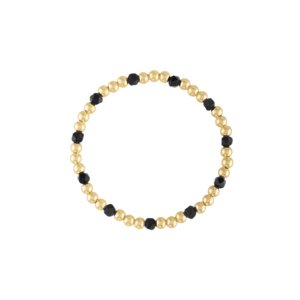 Olivia Le - Black Matte Onyx Gemstone Gold Bubble Bead Bracelet
