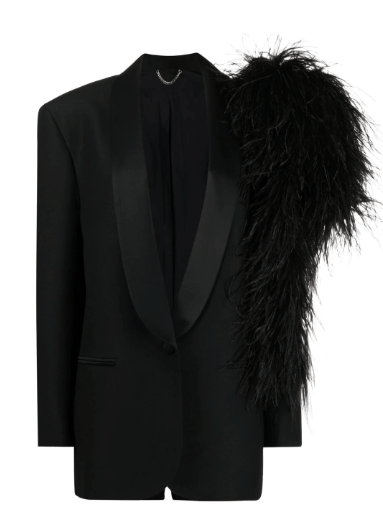 Magda Butrym feather-embellished single-breasted blazer £3,125