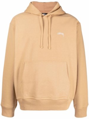 Stussy embroidered-logo pullover hoodie - Neutrals