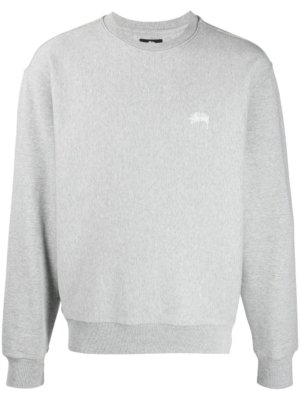 Stussy logo embroidered cotton sweatshirt - Grey