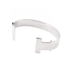 Tissuville - Men's Silver- Tone Open Cuff Bracelet with Logo