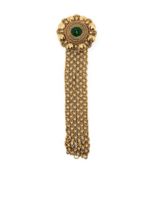Chanel Pre-Owned 1980s gemstone-embellished chain bracelet - Gold