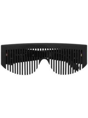 Chanel Pre-Owned 1990s CC comb-shaped sunglasses - Black