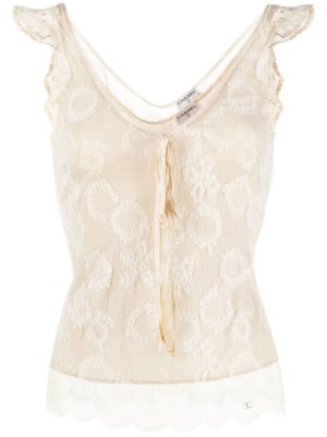 Chanel Pre-Owned 2000s lace sheer blouse - Neutrals