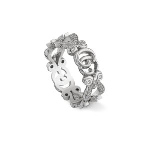 Gucci 18ct White Gold Diamond Flora Ring - Ring Size M