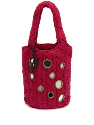 JW Anderson Mirror knitted tote bag - Pink