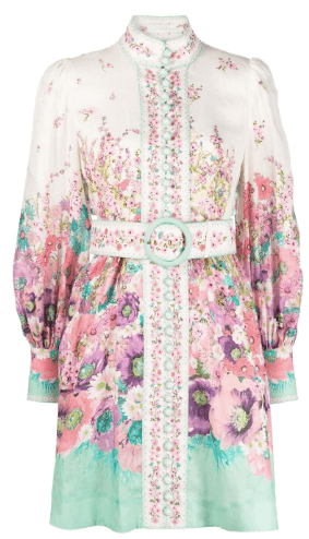 best dresses ZIMMERMANN floral-print belted shirtdress £694