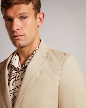 Ted Baker Cotton Blazer in Stone PENSBY, Men's Clothing