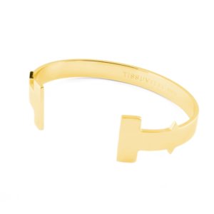 Tissuville - Women's 18k Gold-Plated Open Cuff Bracelet with Logo