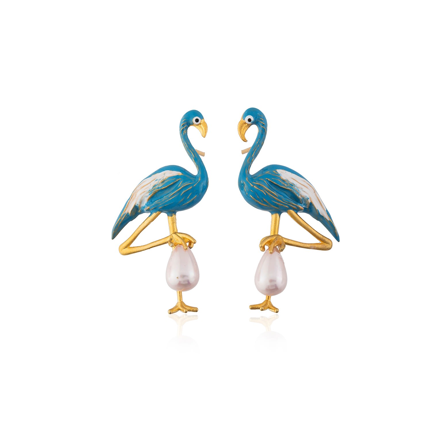 Milou Jewelry - Blue Flamingo Earrings
