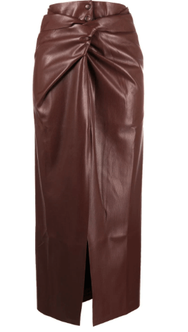 payday Nanushka twist-front faux-leather wrap skirt £395