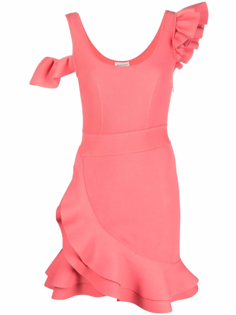 Alexander McQueen ruffled mini dress - Pink